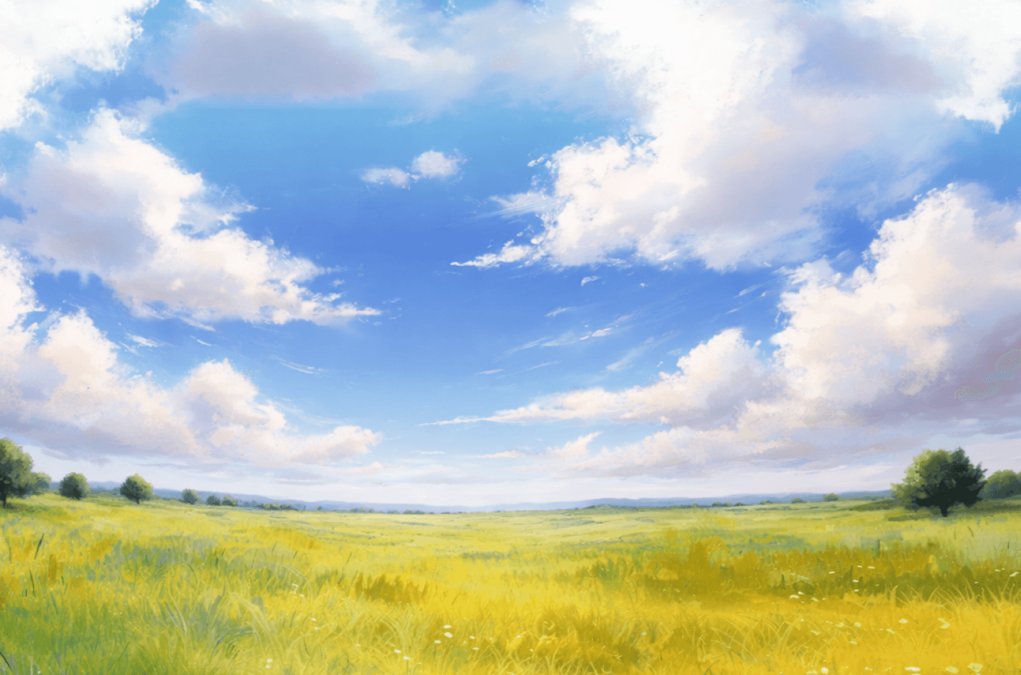 Scenic field and sky background